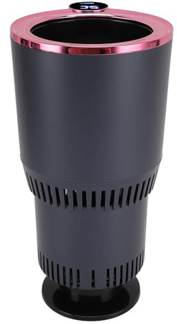 AMONIDA 2 i 1 Bilkoppvärmare med LCD-skärm Snabb Uppvärmning och Kylning för Bilresor och Pendling - ABS-material (Purpur)