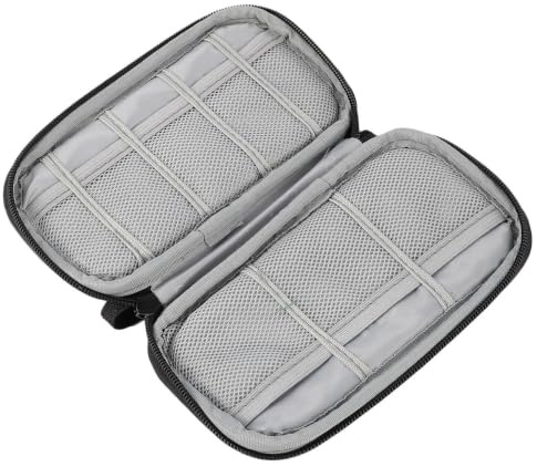 TINEASUR Étui de Rangement et Protection de Disque Dur pour Clé USB Noir en Tissu Oxford Antichoc et Facile à Transporter, pour Voyage