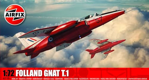 Airfix Model Set - A02105 Folland Gnat T.1 Model Building Kit - Plastic Model Plane Kits for Adults & Children 8+, Set Includes Sprues & Decals - 1:72 Scale Model