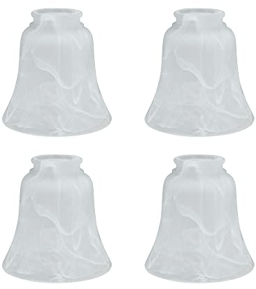 Aspen Creative Corporation Abat-jour de rechange en verre albâtre en forme de cloche de style transitoire (lot de 4)