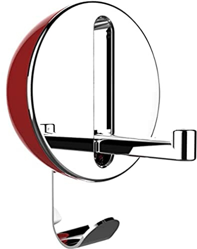 WENKO Klapphaken Premium Delta, klappbarer Wandhaken zum Anbohren, mit Abrutschsicherung, modernes Design, Kunststoffgehäuse und stabiler Metallhaken, 8 x 11 x 2,5 cm, Rot