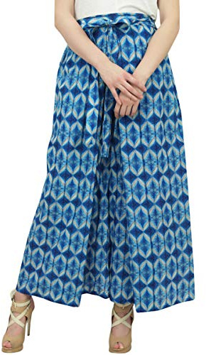 Phagun Pantalones Damas Pescador tailandes Azul del Verano de Boho Pantalones Harem Gitana-XXL