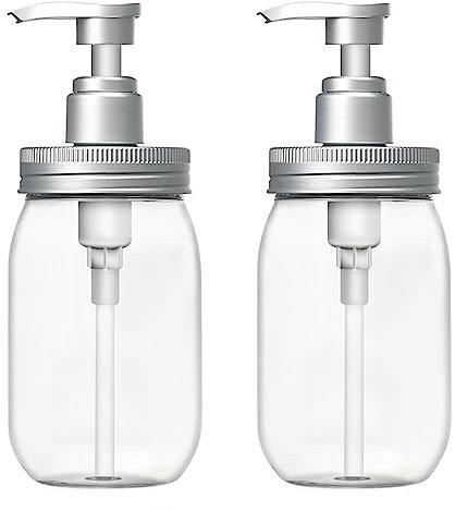 Luvan Dispensador de Jabón de 450ml, Material Seguro, sin BPA, Operación Fácil con una Sola Mano, sin Fugas ni Goteos, Adecuado para Todos los Tipos de Líquido Jabonoso o Loción (Juego de 2)