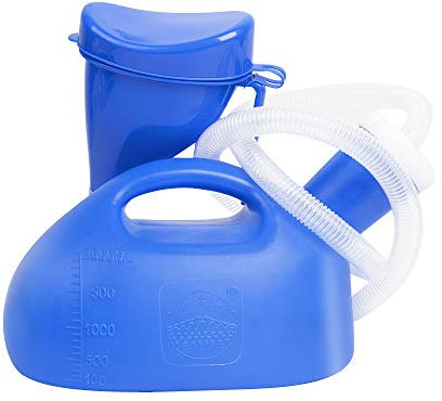 OOCOME Botellas de orina para hombres y mujeres, unisex, portátil, a prueba de fugas, 2000 ml, inodoros de camping para adultos (azul)