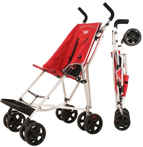 MobiQuip XL Disability Pushchair, Red - Special Needs Stroller for Older Children up to 50kg - Lightweight Folding Aluminium Frame - Adjustable Footplate & 5-Point Harness - Smooth & Portable