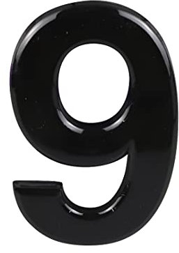 Black Door Numbers Stick On, 0-99, Letters A, B, C, D, 3'' House Numbers Self Adhesive Stickers, For Doors, Mail Boxes, Hotel Rooms (9)