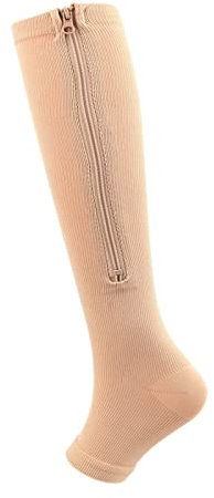 DOCEN Calze a Compressione Sportiva, Calze a Compressione con Cerniera, 6/3 Paia, Calze a Compressione L/XL_Coscia 20-118 mmHg