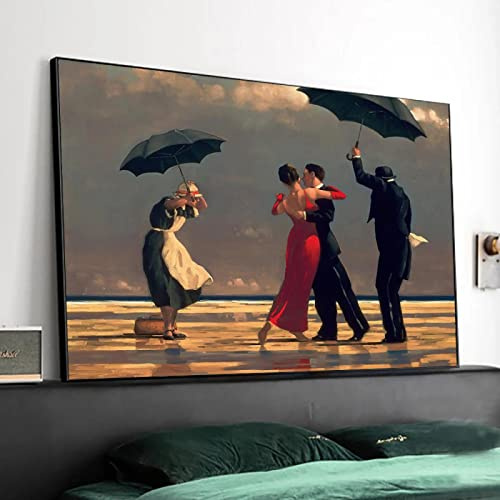 HOLEILUCK The Singing Butler Ölgemälde Klassisches Leinwandbild, Wandkunst, Bild, Dekoration, Grafik für Wohnzimmer, Büro, Kunstdruck, 80 x 137 cm, mit Rahmen