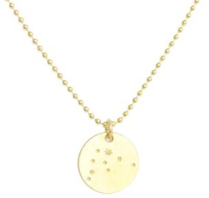 renna deluxe Sternzeichen Kette WASSERMANN Gold mit kleinem Anhänger, Sternzeichen Konstellation, Sternenhimmel