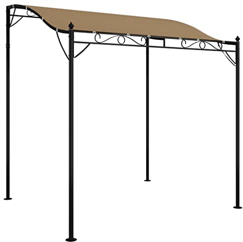 vidaXL Paviljong taupe 2x2,3 m 180 g/m² tyg och stål, trädgårdspaviljong, solskydd, modern paviljong, trädgårdspaviljong, trädgårdstält, partytält