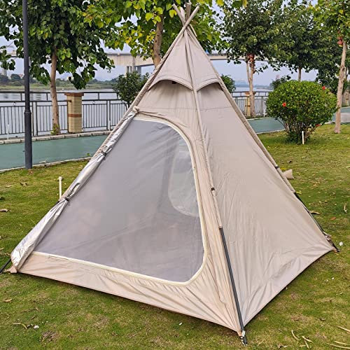 Campingzelt, Zelt 2–3 Personen, Pyramiden-Campingzelte für Erwachsene, 3-Saison-nahtversiegelt, ohne Stange, ultraleichtes, atmungsaktives Familienzel