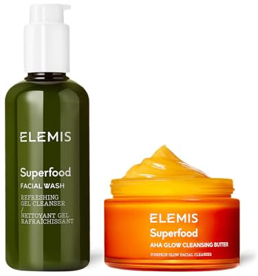 Elemis Superfood Aha Glow Cleansing Butter 90G mit Superfood Gesichtswäsche 200 ml