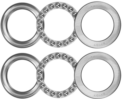 QUARKZMAN 2 Stück Kugellager 51107 Axiallager 35mm x 52mm x 12mm Stahl mit Hohem Kohlenstoffgehalt und Unterlegscheiben ABEC1