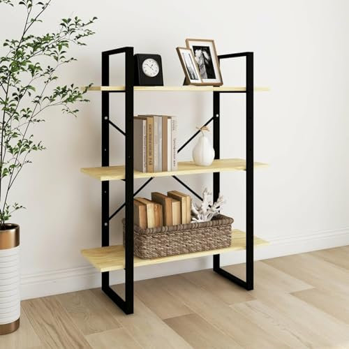ARKEM Bücherregal 3 Fächer 80x30x105 cm BüCherregal Regal Bookshelf Bucherragel BüCher Regal Massivholz Kiefer