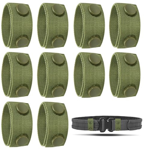 LELE LIFE 10 x Gürtelhalter für Sicherheitsgürtel, Nylon-Gürtelhalter mit doppelten Druckknöpfen für 5,7 cm breite Sicherheitsgürtel, taktisches Polizei-Zubehör, 10 Stück