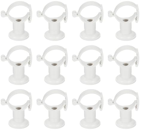 QUARKZMAN 12 Abrazaderas de Tubo de PVC con Base, Ajuste para Tubos de 32-40mm de Diámetro Exterior, Abrazadera de Tubo de Plástico Ajustable para Conexión de Tuberías, Blanco