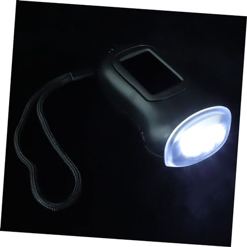Mipcase Lampe Torche Solaire à Manivelle Compacte En Plastique Noir Lampe De Poche Led Rechargeable Multifonction Portable Pour Camping Et Urgence