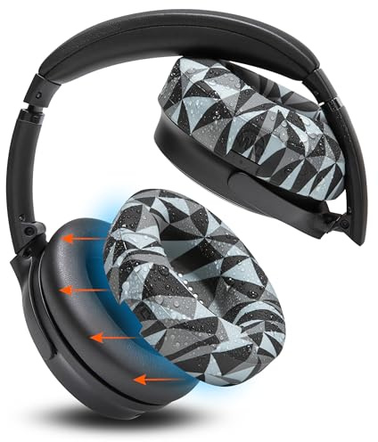 WC SweatZ QuietComfort – Schweißschutz für Bose QC 45/35/35ii/QC2/QC25 | Von Wicked Cushions | Patentiertes Design, passt auch für QC15, AE2, AE2i, SoundTrue und SoundLink | Geo Grey