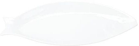 Amosfun 1pc Fish-Shaped Plate White Serving Dish Fish-Shaped Steamed Plate Elegant Decor for Home Restaurant Dishwasher Microwave Safe