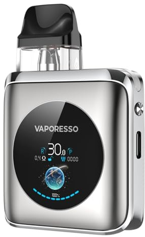 Box XROS 4 NANO Kit V-aporesso 30 W Vape (Argento) Batteria integrata 1350mAh Potenza precisa/3 modalità Temi Fiore/Motore/Universo 3 ML 0,4Ω/0,8Ω Cartuccia XROS COREX 2.0 Originale - No Nicotine