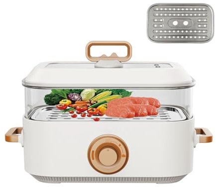Genérico Olla EléCtrica para Cocinar para Hogar, Calentador Alimentos Desmontable, Vaporera Acero Inoxidable PequeñA MáQuina Desayuno para Cocina