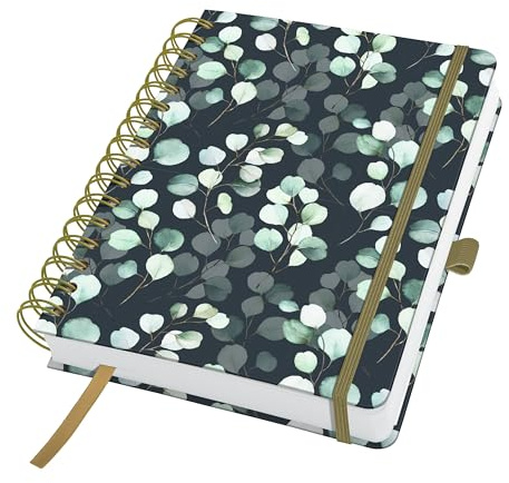 SIGEL JN657 Spiral-Notizbuch Jolie, ca. A5, dotted, mintgrün, schwarz, gold: Notebook Jolie, Inspire, Eucalyptus Night, Hardcover
