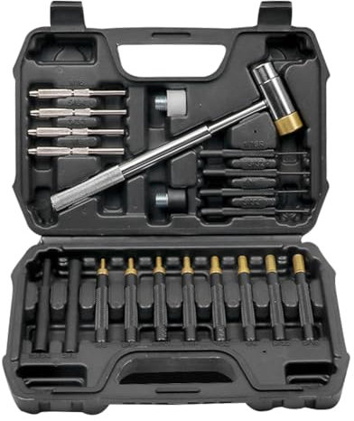 Set di attrezzi per punzonatura 21 pezzi Punzonatrice per scalpello a scalpello per manutenzione meccanica con doppio martello in rame per officina