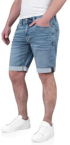 FALKENSTEJN Mads Klassische Herren Jeansshorts - Comfort Fit mit Rollkanten Denim Casual Jeans Shorts