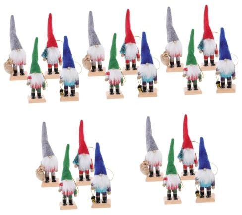 Gatuida 5 Ensembles Décor Casse-Noisette Père Noël Guirlande Décoration Décor De Table De Noël Animal De Compagnie Mini Casse-Noisette GNOME Déco De Noel Pastel Nains Chiffon 4 Pièces * 5