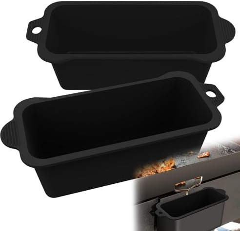 Drip Pans,Upgrade 2 Pack Reusable Silicone Grease Cup Liners for Blackstone Griddle, Grease Catcher Liner Grill Grease Tray Accessories (black)