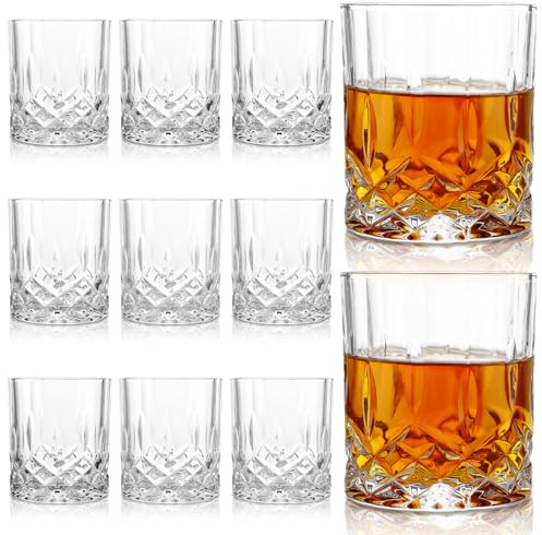 DAJAVE 12 Stück Nachtmann Noblesse Whiskybecher Set 12 Tlg. Kristallglas, Whiskyglas, Whisky Glas 300 ml, Whiskey Gläser 8.1x9.3 cm, Whiskey Glas Wiederverwendbar, Whiskygläser Spülmaschinenfest