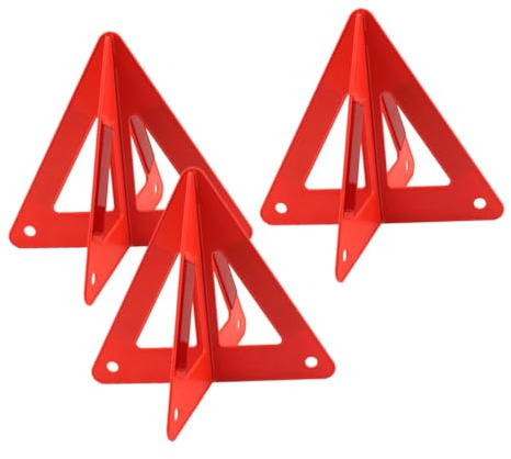 CHICAMPERA 3 piezas Triángulo de Emergencia Reflectante de Seguridad para Inspecciones Anuales y Situaciones de Emergencia Diseño Plegable y Almacenamiento Conveniente el Maletero del Coche