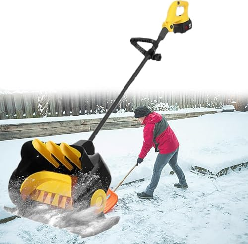 Pala da Neve Elettrica A Batteria Senza Fili Spazzaneve A Batteria da 41 Cm di Larghezza con 2 Batterie Caricabatterie Rapido