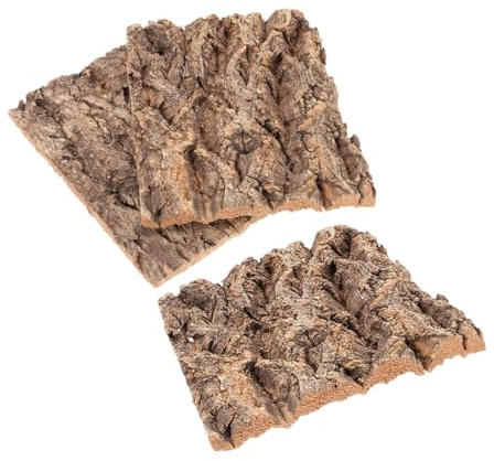 Hohopeti 3 Stück Teiliges Korkrinden für Terrarien und Aquarien Baumrinde als Hintergrund Natürliche Klettermöglichkeit für Reptilien Geeignet für Eidechsen Schlangen und Geckos