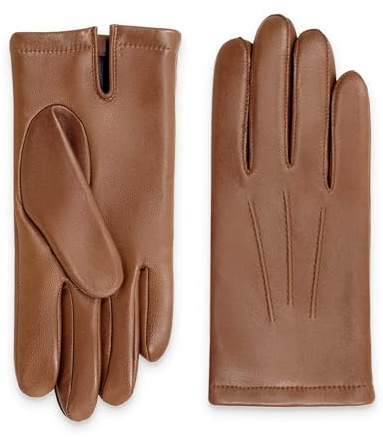 GLOVE STORY Gants Cuir d'Agneau pour Homme avec Doublure 100% Polyester Chaud - Matière Élégante, Douce et Confortable -Idéal en Hiver - Fabrication Artisanale