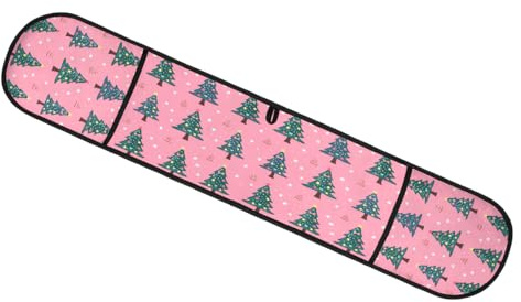 Entemne Christmas Tree Pattern Pink Oven Gloves Heat Resistant Double Oven Mitts Cooking Baking Gloves with Hook Heat Protection Pot Holder Kitchen Essentials, Women Gifts