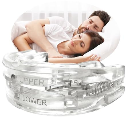 DOHUG Orthese Anti-Ronflement Silicone RÉGLABLE - Gouttière Anti-Ronflement & Bruxisme - Efficace Hommes/Femmes - Puissant, Adaptable, Sécurité Dentaire (Blanc)