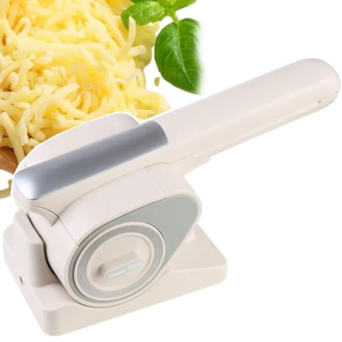 Râpe à fromage électrique sans fil, trancheuse rotative automatique avec 2 tambours, 2 kg par charge, broyeur portable rechargeable pour fromage, noix, chocolat et légumes