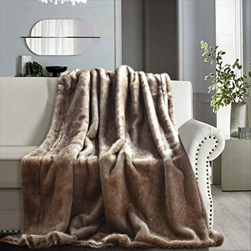 ambiente-lebensart.de Felldecke-Pelzdecke-Webpelz-Fellimitat-Überwurf- Kuscheldecke-Wohndecke-Sofadecke-Hochflor 150x200cm Steppenwolf