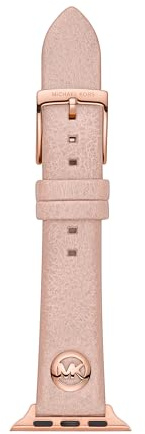 Michael Kors Bracelet de montre interchangeable pour femme compatible avec votre Apple Watch 38/40 mm - Bracelets pour une utilisation avec Apple Watch Series 1, 2, 3, 4, 5, Cuir rose, 38/40mm, Cuir