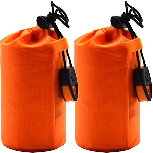 Bontannd Notfallschlafsack Im 2er-Pack Leichter Überleben Schlafsäcke Thermal Biwaksack Tragbare Notdecken Für Camping, Wandern, Outdoor, Aktivitäten Orange