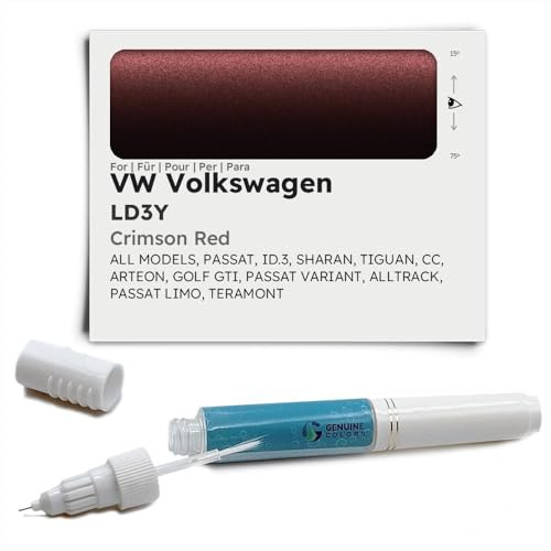 Genuine Colors Lackstift CRIMSON RED LD3Y Kompatibel/Ersatz für VW Volkswagen Rot
