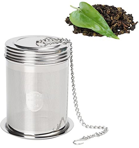 FLYAMAPIRIT Teesieb Edelstahlfilter Tee-Ei zylindrischer Teefilter mit Bodenplatte sauberes und feines Sieb Teehalter Einsatz in Teekannen, Tassen, Teeflaschen etc.