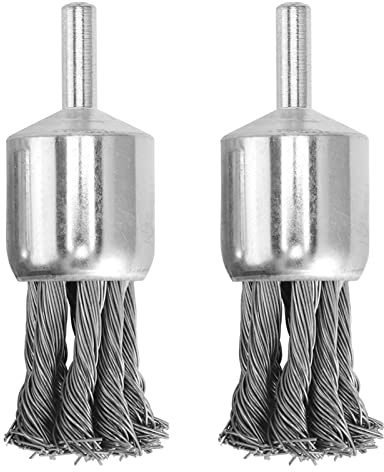 NuoDunco 1inch 2Pcs Knotted Wire Brush for Drill, Die Grinder | Heavy Duty Power, for Metal Derusting, Paint Removal, Deburring