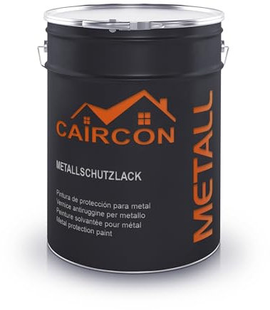 CAIRCON Metallschutzlack 3in1 Rostschutzfarbe für Metall – Grundierung, Rostschutz & Lack – Silbergrau 5L