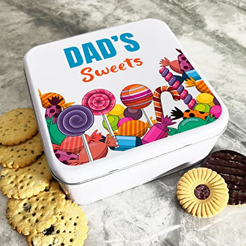Fingerprint Designs Colourful Sweets Dad's Personalised Gift Cake Biscuits Sweets Treat Tin