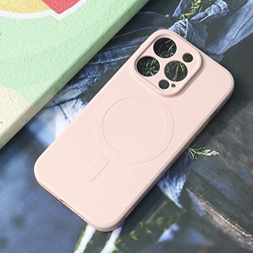 BSAPP Custodia Morbida in Silicone Liquido per iPhone 14 13 12 11 PRO XR XS Max SE 8 7 6S Plus Mini Custodia per Caricabatterie Wireless, Rosa, per iPhone 14