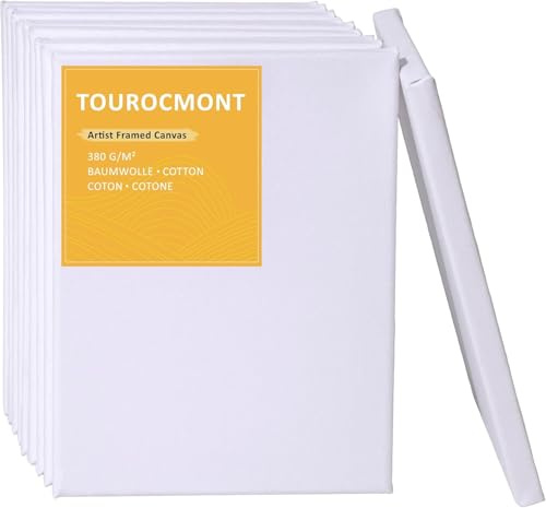 10er Set Leinwand 13x18 cm Bespannt Keilrahmen aus 100% Baumwolle 380 g/m² Leinwände zum bemalen 100% Säurefrei weiß grundiert für Acrylfarbe, Ölfarbe, Gouache, Aquarell