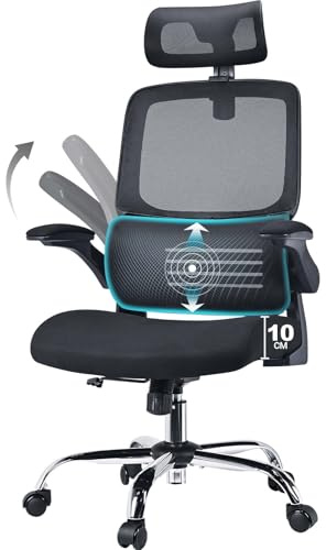 ACMELIFE Bürostuhl Ergonomisch Testsieger, Schreibtischstuhl hoher Rückenlehne, Dynamische Lordosenstütze, 10cm dickeres Sitzkissen, Office Chair klappbaren armlehnen, höhenverstellbar
