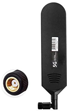 Vecys 4G Antenna RP SMA Maschio Connettore 15dBi 4G/5G Alto Guadagno Omni Direzionale Colla Stick Antenna 600-6000Mhz (Nero, 1 PCS)